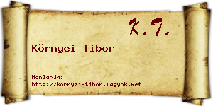 Környei Tibor névjegykártya